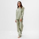 Пижама женская (рубашка, брюки) KAFTAN Basic, размер 52-54, зелёная