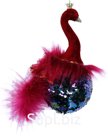New Year's decoration: Swan hanging, 10x18x21.5 cm, red