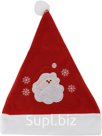 New Year's cap Santa Claus, with embroidery. Size: 56. Color: red.