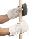 Рукавицы, двунитка 200 г, миткаль, наладонник брезент 420 г, белые, Greengo