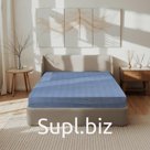 Простыня Этель Denim 160*200*25 см, цв.синий, жатый хлопок, 140 гр/м2, 100% хлопок