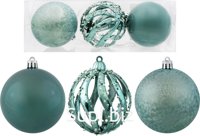 3 Christmas tree balls, 8 cm in diameter, Mannered Color: Mint