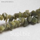 Бусины на нити крошка "Жадеит", 86см