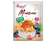 Мюсли 5 злаков с семенами льна и амаранта, с клубникой, апельсином и изюмом, 50 гр.