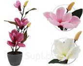 Decorative Magnolia flower in a pot. Size: 130x130x370mm.