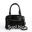 Сумка саквояж женская, маленькая, с длинным ремнём, с ручками, чёрная