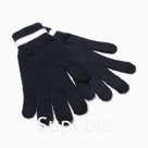 Перчатки женские, цвет тёмно-синий, размер 18