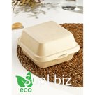 Ланч - бокс для бенто - торта и бургера Доляна, 450 мл, 15×8 см, неразъёмная крышка, сахарный тростник