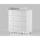 Комод пеленальный ИНКАНТО Nova 800/4 с органайзером, 85х84х45 см, ЛДСП, белый