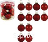 Christmas tree balls, 12 pcs, 4 cm in diameter, red (glass)