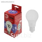Лампа светодиодная ЭРА, A60, E27, 10 Вт, 6500 К, холодный белый