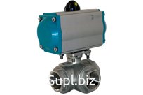 Кран шаровый трёхходовой L-тип, AISI316 DN50 (2"), с двухсторонним пневмоприводом AT92D