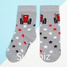 Носки для мальчика «Синий трактор», 14-16 см, серые