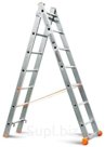Двухсекционная алюминиевая лестница КЛАССИК 2х7 ступеней Эйфель