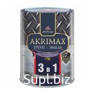 Грунт-эмаль 3в1 быстросохнущая матовая Akrimax-Рremium черная 0,8 кг