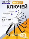 Набор ключей усиленных шестигранных на кольце ТУНДРА, 1.5 - 10 мм, 10 шт.