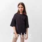Футболка детская MINAKU Basic line kids, графитовая, рост 158 см