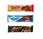 TWIX,BOUNTY,MARS печенье бисквитное в шоколаде 132гр