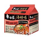 Лапша б/п BAIXIANG со вкусом острого говяжьего супа (111г*5шт*6) Китай