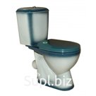 Унитаз-компакт Rosa "Лира" 023-1582, нижняя подводка, косой выпуск, цвет зеленый