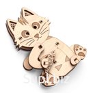 Wooden construction set, 3D puzzle DROVO Cat FIN