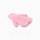 Варежки двойные детские, розовые, размер 16