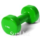 Гантель виниловая 5.0 кг (зеленая)