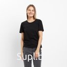 Футболка однотонная женская Milena, чёрная, размер 44