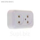 Розетка "Кунцево" РА10-382 Валентина, 10 А, 230 В, двухместная, наружная, белая