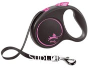Поводок-рулетка Flexi Black Design tape S 5m 15 kg pink