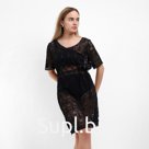 Туника пляжная женская, цвет чёрный, размер 52