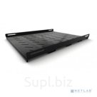 Hyperline TSH3H-650-RAL9004 Полка стационарная усиленная, глубина 650 мм, с боковым креплением, нагрузка до 100 кг, для шкафов серии TTB, TTR, TTC2, 485х650мм ШхГ , цвет черный RAL 9004