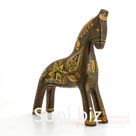 Dark dapple horse with floral decor