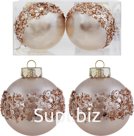 2 Christmas tree balls, 8cm in diameter, Luxury, Pearl color
