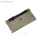 Портмоне S-03, кнопка, бежевый, сафьян/чёрный, сафьян