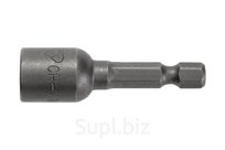 HOEGERT Насадка торцевая с магнитом 10 мм, 1/4", 2 шт.