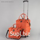 Сумка-рюкзак на колёсах, отдел на молнии, наружный карман, с сумкой-рюкзаком, цвет оранжевый