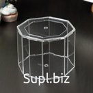Фальш ярус для торта восьмигранный, d=15 см, h=12 см, прозрачный