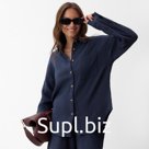 Рубашка женская оверсайз MIST Muslin, размер 44, серая