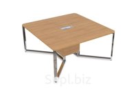 Стол-квадрат, цвет романо + металл-глянец