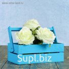 Кашпо деревянное 24.5×13.5×9 см "Двушка Лайт", двухреечное, голубой Дарим Красиво