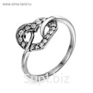 Кольцо LOVE STORY "Сердце", посеребрение с оксидированием, 17 размер