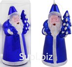 Christmas tree decoration Santa Claus with a Christmas tree, 5x5x12 cm. Color: blue.