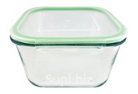 Контейнер стеклянный 500мл 12,5х12,5х7см с пластмассовой крышкой