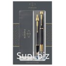 Набор Parker "IM Black GT": ручка шариковая, 1,0мм и ручка перьевая, 1,0мм, подар.уп.