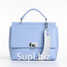 Сумка женская на клапане TEXTURA, средний размер, голубая