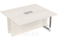 Стол-квадрат бенч средний модуль, цвет слоновая кость + металл-глянец