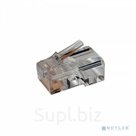 Hyperline PLEZ-8P8C-U-C5-100 Разъем легкой оконцовки RJ-45 8P8C под витую пару, категория 5 50 µ" 50 микродюймов , универсальный для одножильного и многожильного кабеля 100 шт.