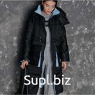 Пальто зимнее oversize, цвет черный/голубой