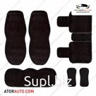 Универсальные накидки Alcantra Luxe на передние и задние сиденья. Ромб. Алькантара. Цвет: Черный/Красный